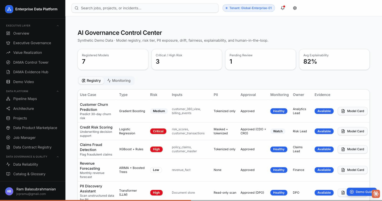 AI Governance Control Center preview